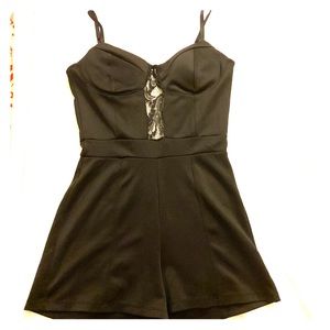 Black Romper with Lace